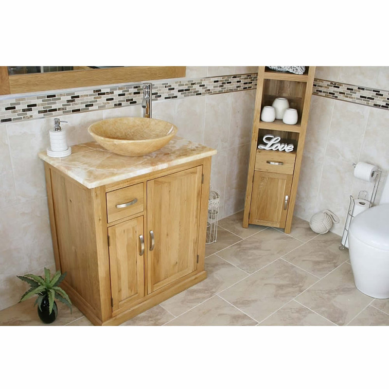 Deberry 750mm Single Bathroom Vanity with Vessel Stone Basin