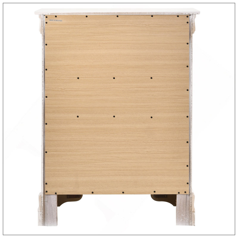 Commode 4 tiroirs Louis Phillipe, blanc, Blanc