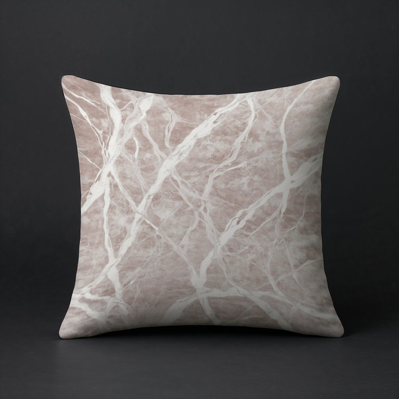 Coussin décoratif intérieur / extérieur gris Modern Modern, Carré 18 po, Gris / beige / brun abstrait 6