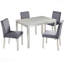Ensemble de salle à manger 5 pièces en bois: table rectangulaire et 4 chaises rembourrées, décoration en cristal-772887915-772887917-772887918