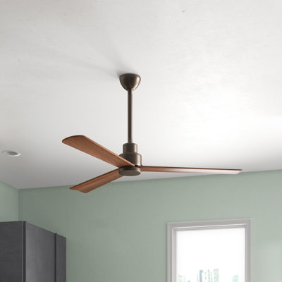 52" Simple 3 - Blade Outdoor Standard Ceiling Fan with Remote Control