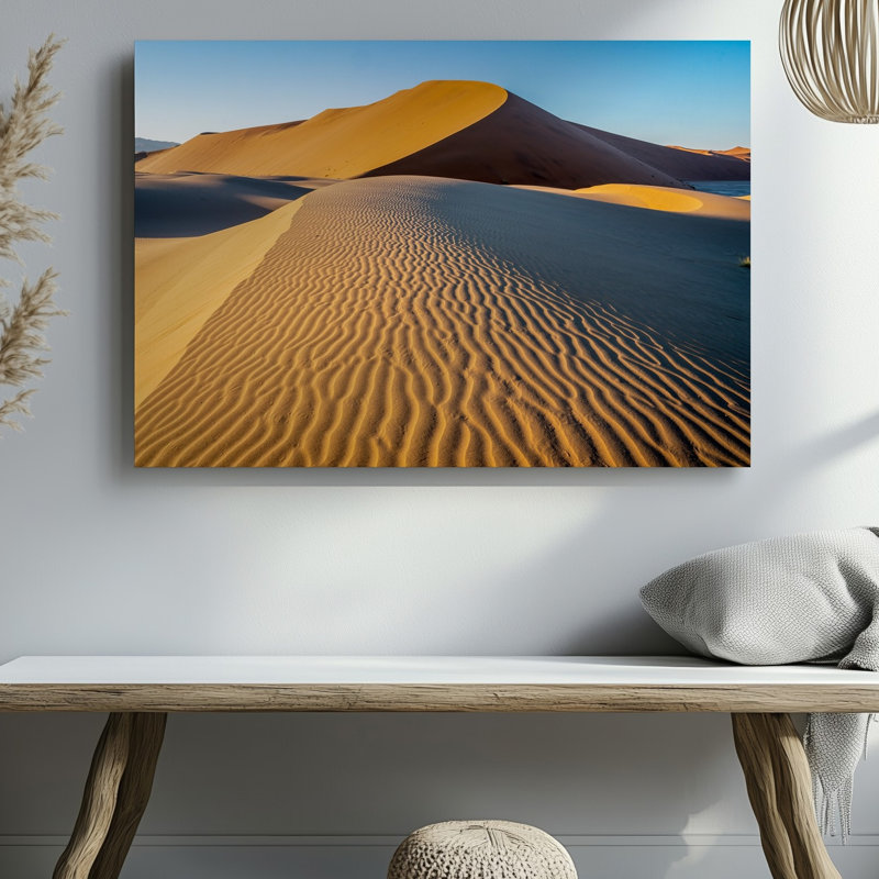 Reproduction d'art sur toile, "Un vaste paysage désertique avec dunes de sable ondulées", H 20 po x l 30 po