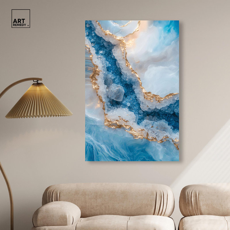 Décoration murale géode en toile Molten Topaz I , H 45 po x l 45 po, Toile tendue