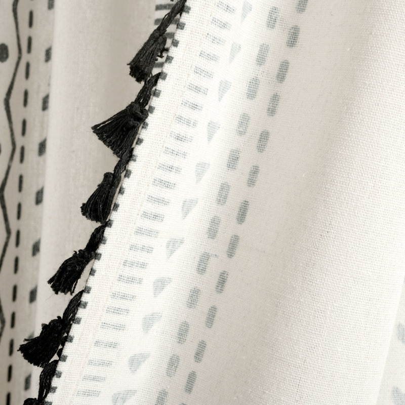 Lush Decor Hygge Boho Stripe Tassel Room Darkening Curtain Panels Pair Drapes (Set of 2)