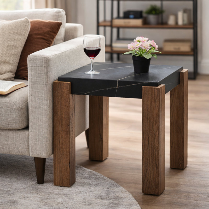 Table de bout Belmont Square, Noir, Brun
