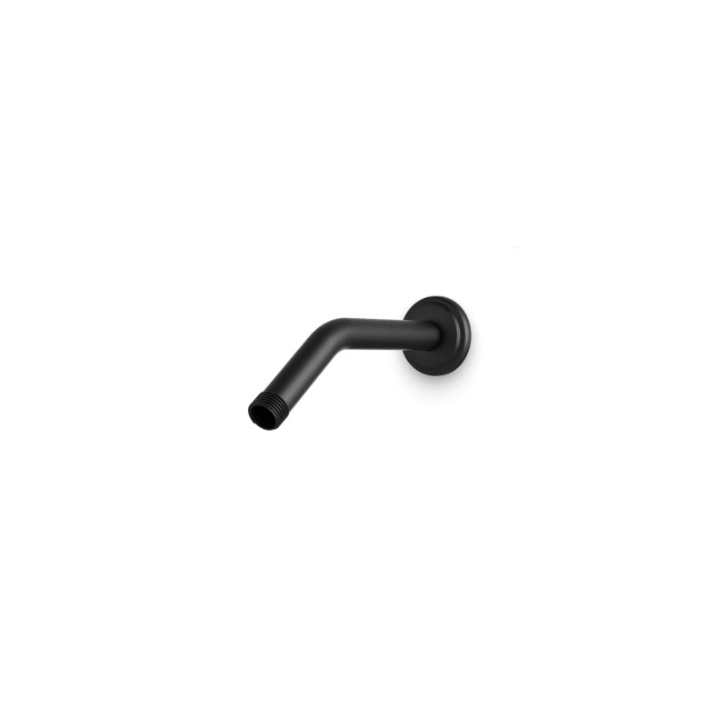 Angled Shower Arm With Classic Escutcheon Polished Nickel, Matte Black