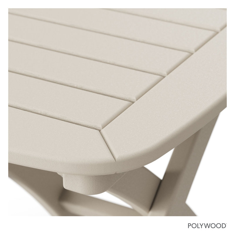 POLYWOOD Nautical 21" x 18" Side Table, Sand