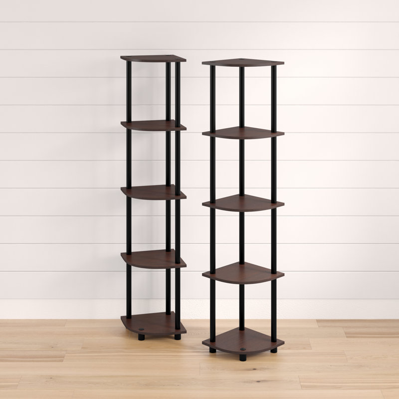 Corner Bookcase, Dark Brown/Black