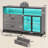 Mandip 59" File Cabinet, 2 Drawers Filing Cabinets Printer Stand With Storage & Led Lights-1075724119