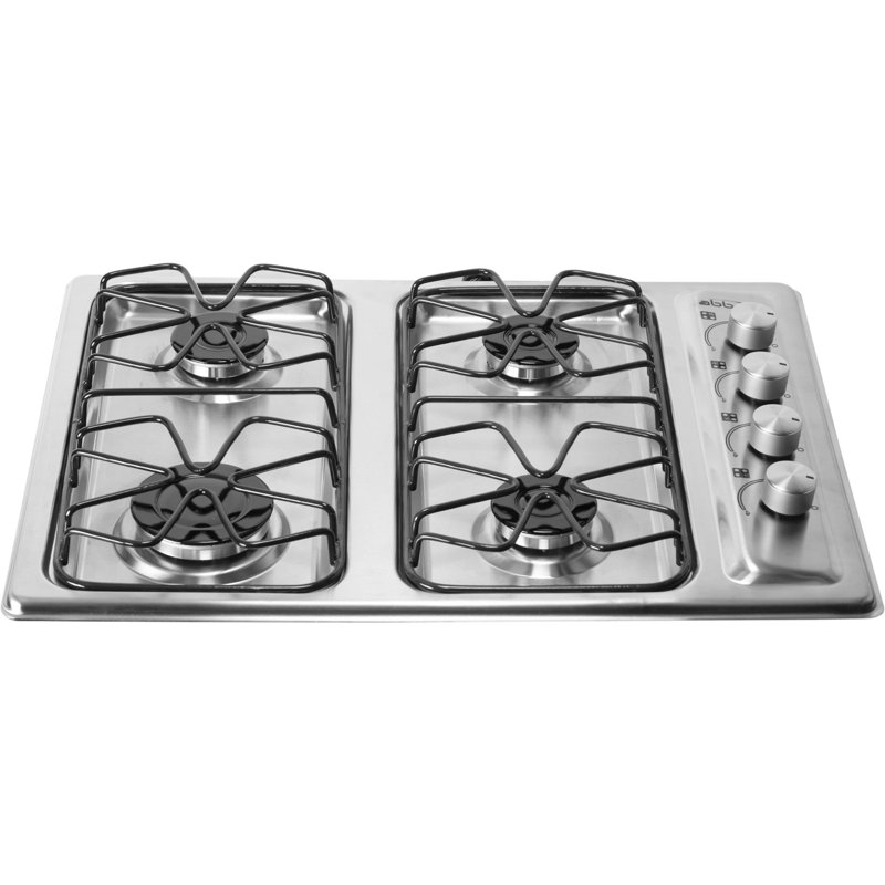 ABBA Stainless Steel Built-In 24" Gas Cooktop with 4 Burners