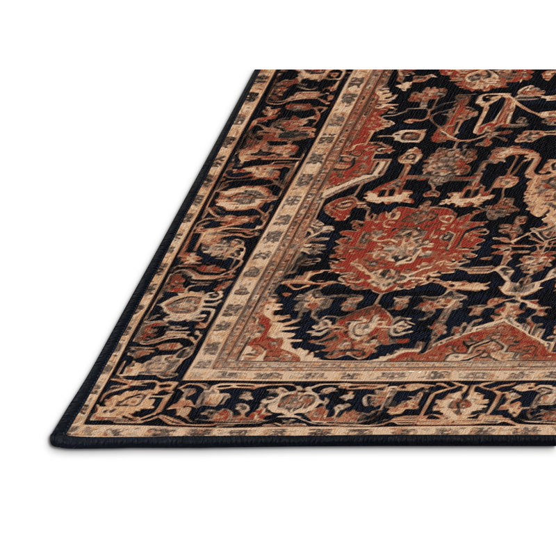 Machine Washable Persian Brown Area Rug, Square 5'