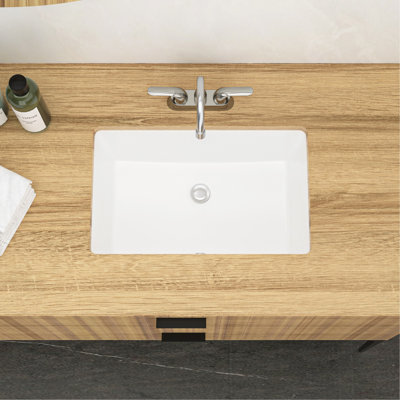 Lavabo de salle de bain rectangulaire encastré en céramique blanche 21 "x 13" avec trop-plein