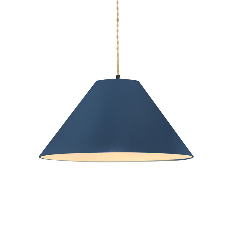 Radiance - Luminaire suspendu 1 lumière Avola - l 15 po x H 7,25 po - ampoule remplaçable - cordon torsadé beige, Noir mat