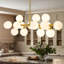 Lustre à bulles en verre moderne à 16 lumières Broghan-87471740-114661153