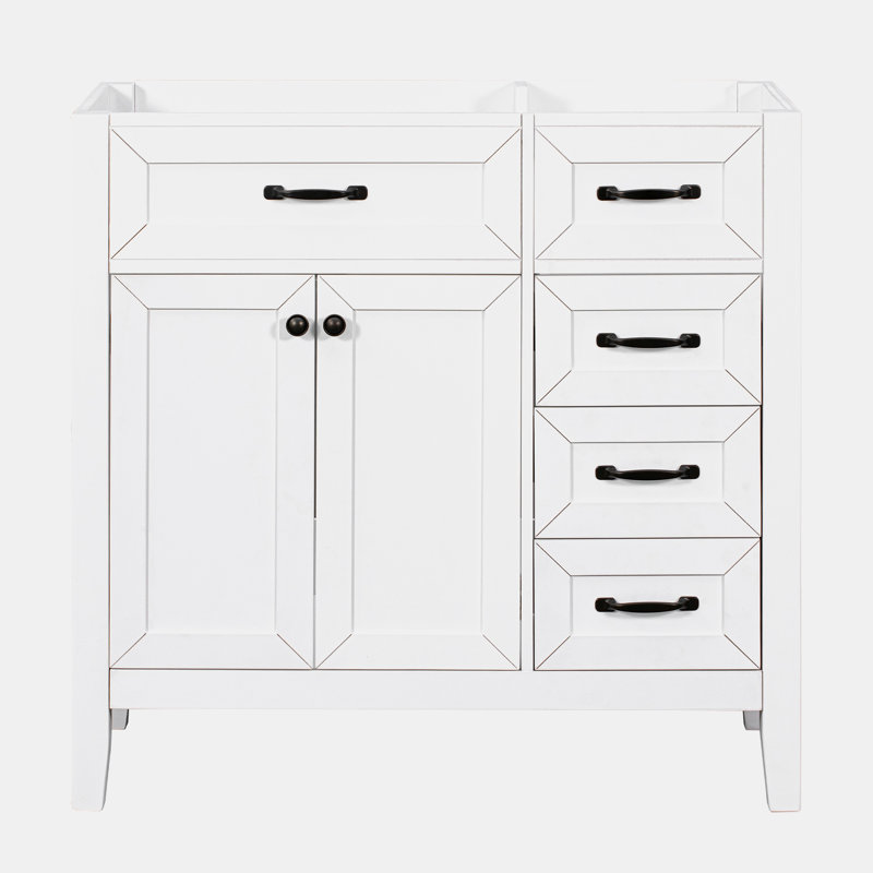 Base de meuble-lavabo simple 35,5 po seulement, Blanc