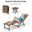 Cllgone Outdoor Metal Chaise Lounge with Table-759647663-703205134