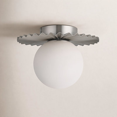 Abbey 9.8" W 1-Light Dimmable Glass Globe Flush Mount