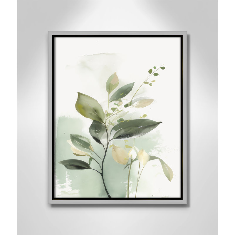 «Greenery Serenade II» par Irena Orlov, Toile avec cadre, Silver Floater, L 12,5 po x H 15,5 po
