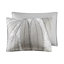 3 pièces d'édredon en coton double / grand gris avec motif botanique, rembourrage, 2 taies décoratives, coton, -, lavable en machine