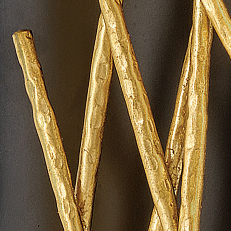 Styx Integrated LED Rectangle Wall Sconce - Black w/ Gilded Gold Branches