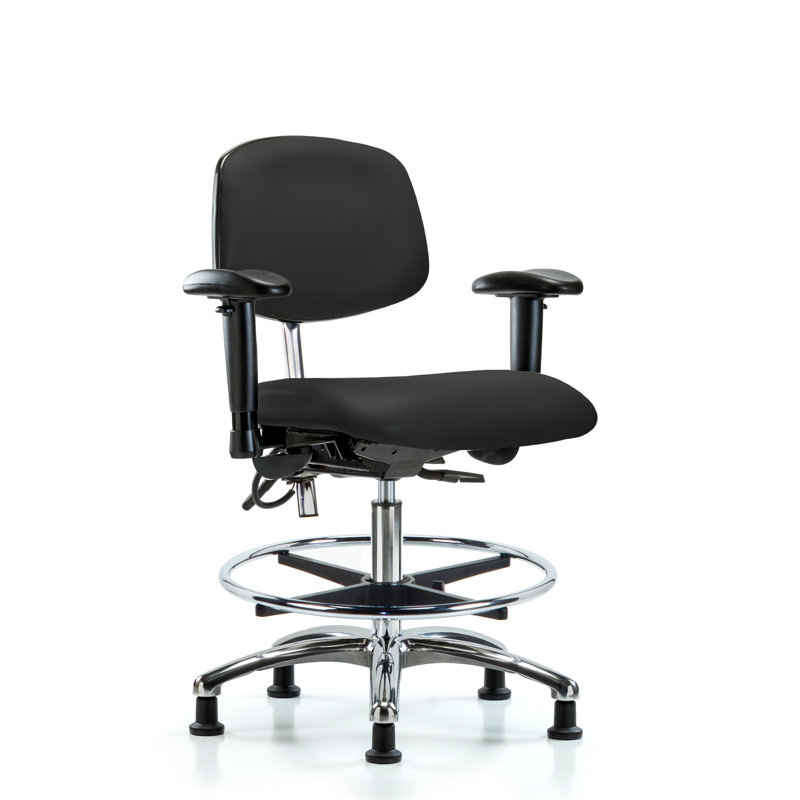 Chaise en vinyle ESD, Noir, Patins, Inclus