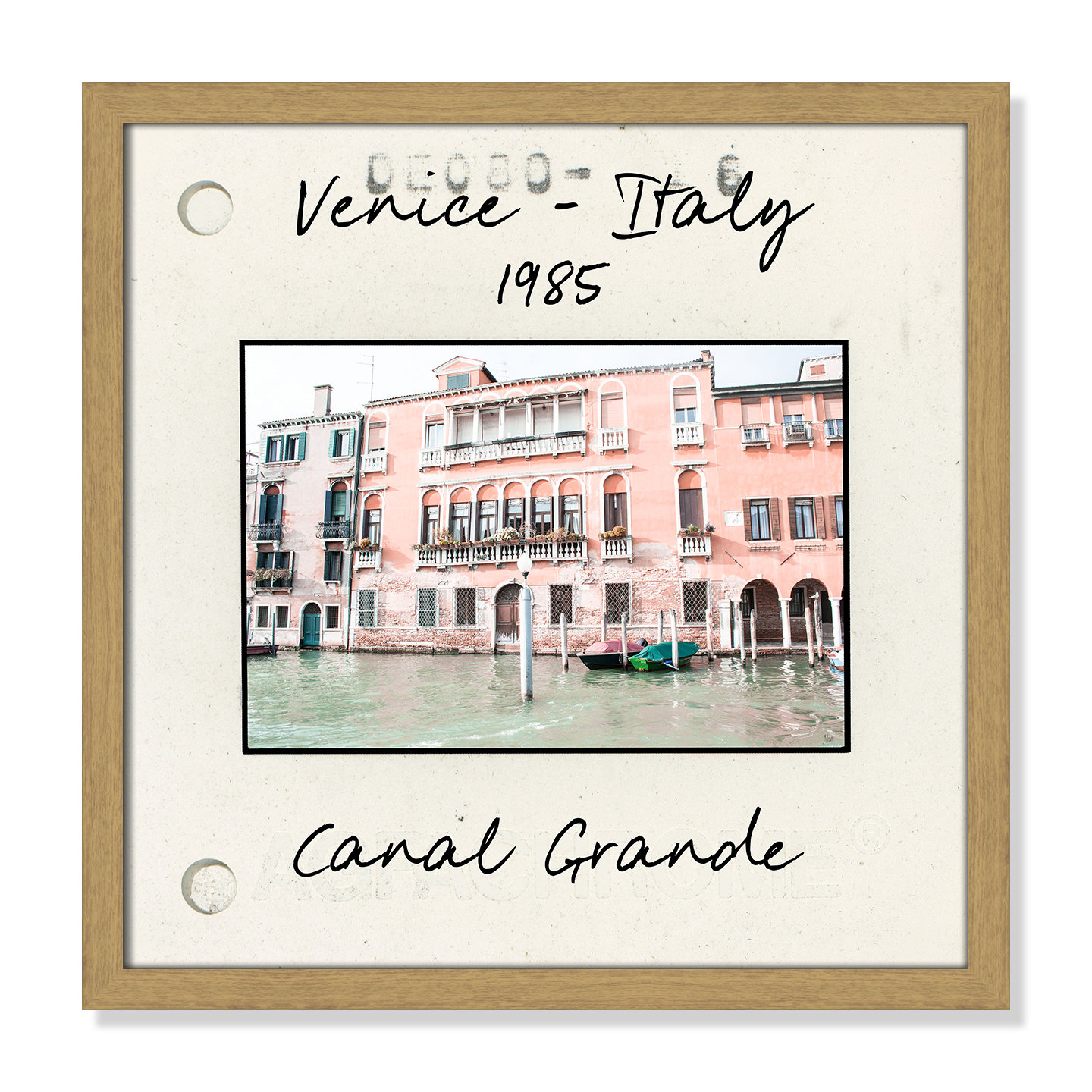 Ritona "Venice, Italy - Grand Canal" Print, Natural Single Picture Framed Paper, 17" H x 17" W x 0.75" D