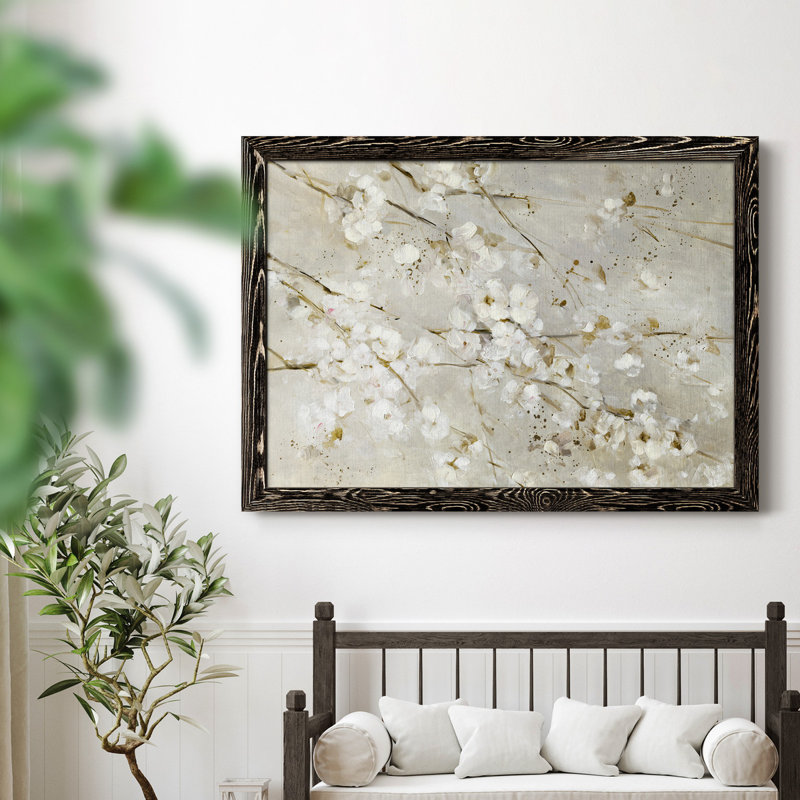 Soft Spring Blossoms - Peinture sur toile encadrée, Noir, H 37,5 po x l 27,5 po x P 1,5 po