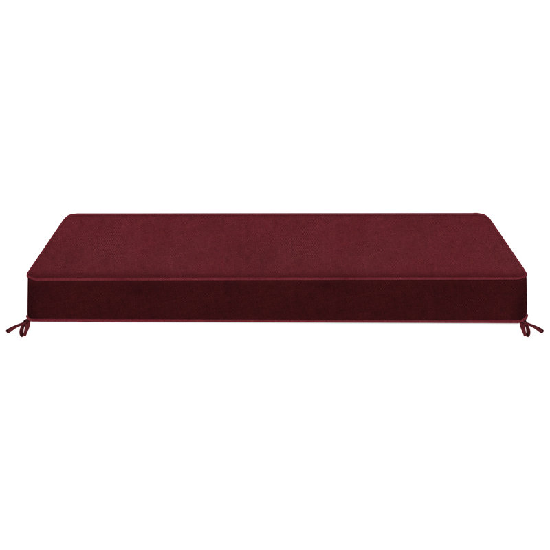 4'' H Customizable Bench Cushion For Indoor/Outdoor Furniture/Chair/Window Seat, Premium 75D High-Resilience Foam, Dark Red