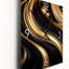 Abstrait abstrait liquide or et noir tourbillon I - spirales abstraites très grandes horloges murales-99636668