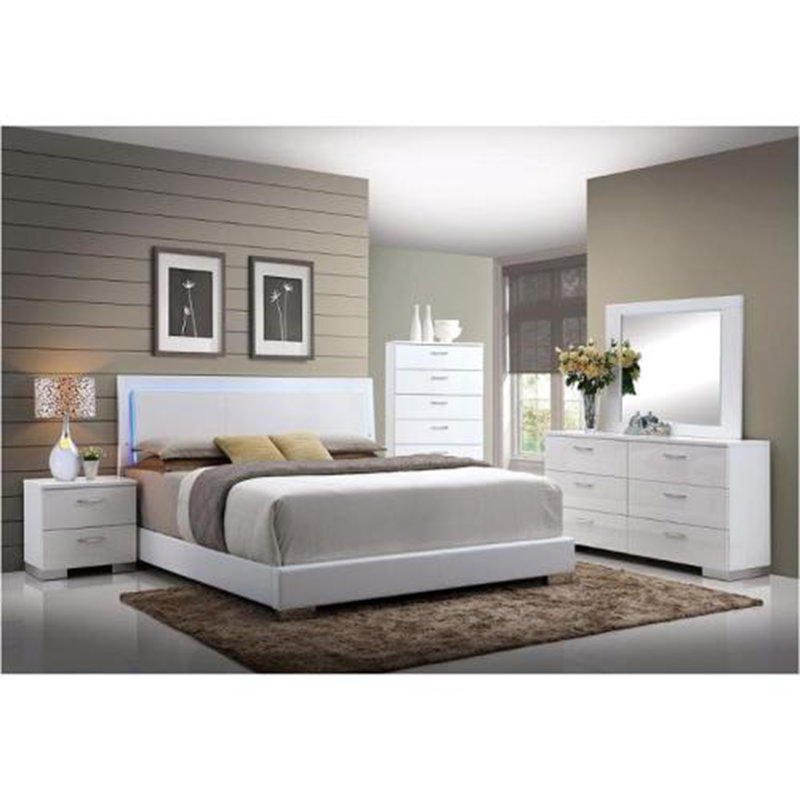 Table de chevet 2 tiroirs blanc ultrabrillant