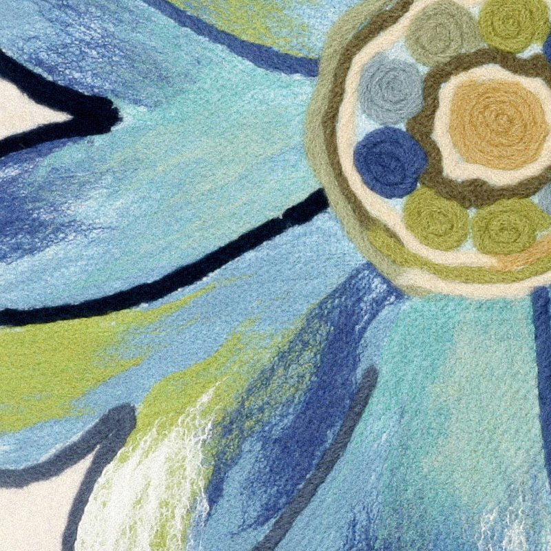  Daisy Outdoor Rectangular Pillow Cover & Insert, Aqua