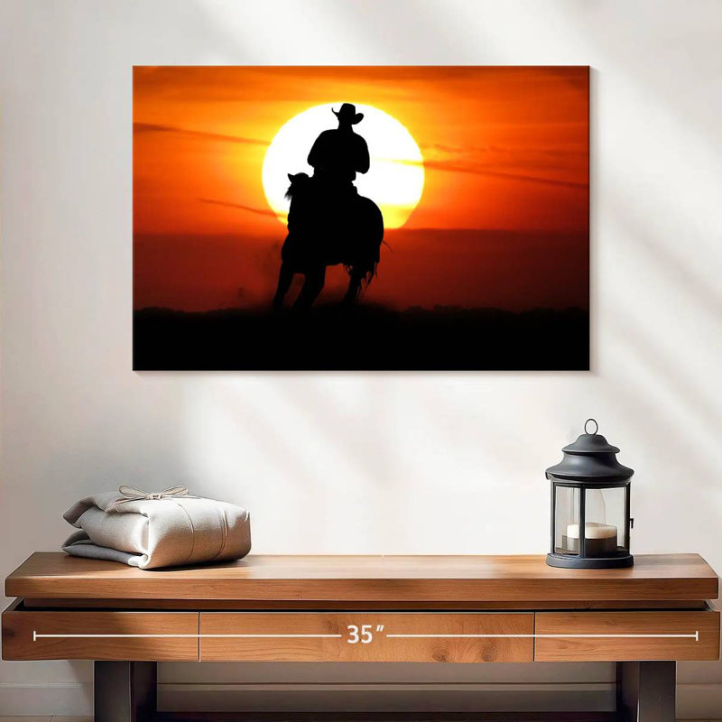 Lelar Sunset Cowboy, 34" H x 51" W