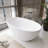 55 " L x 30 " W Freestanding Soaking Solid Surface Bathtub