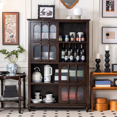 French Retro Sliding Door Accent Cabinet