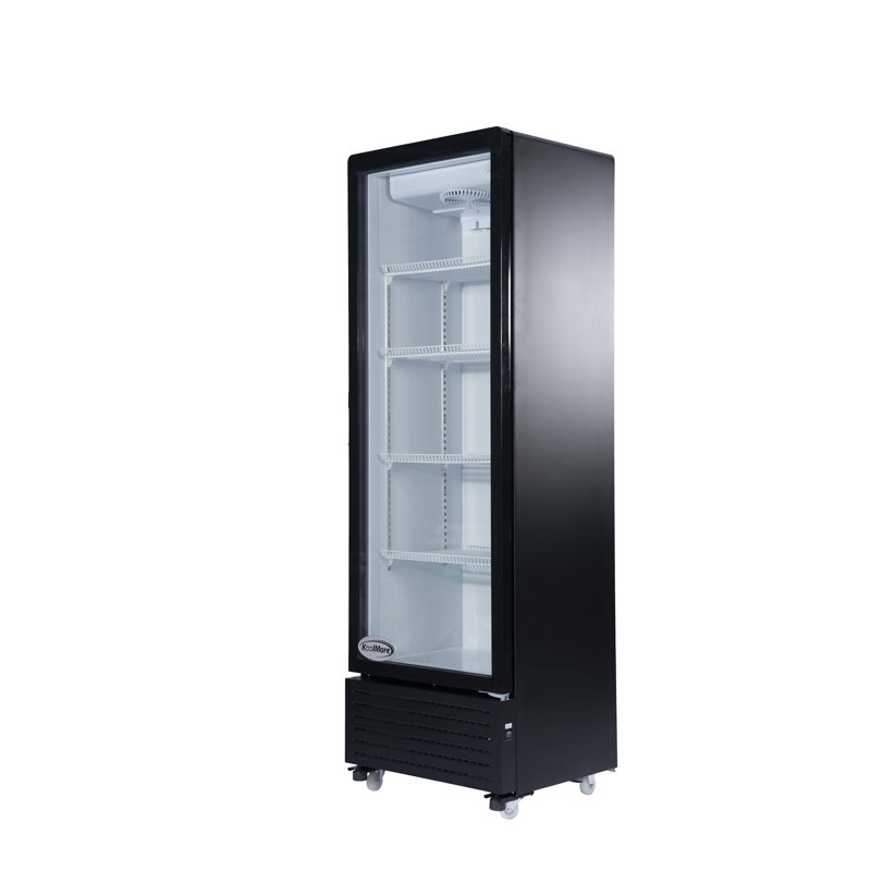 Black 23" Glass Door Commercial Display Refrigerator Cooler, 10 cu. ft.