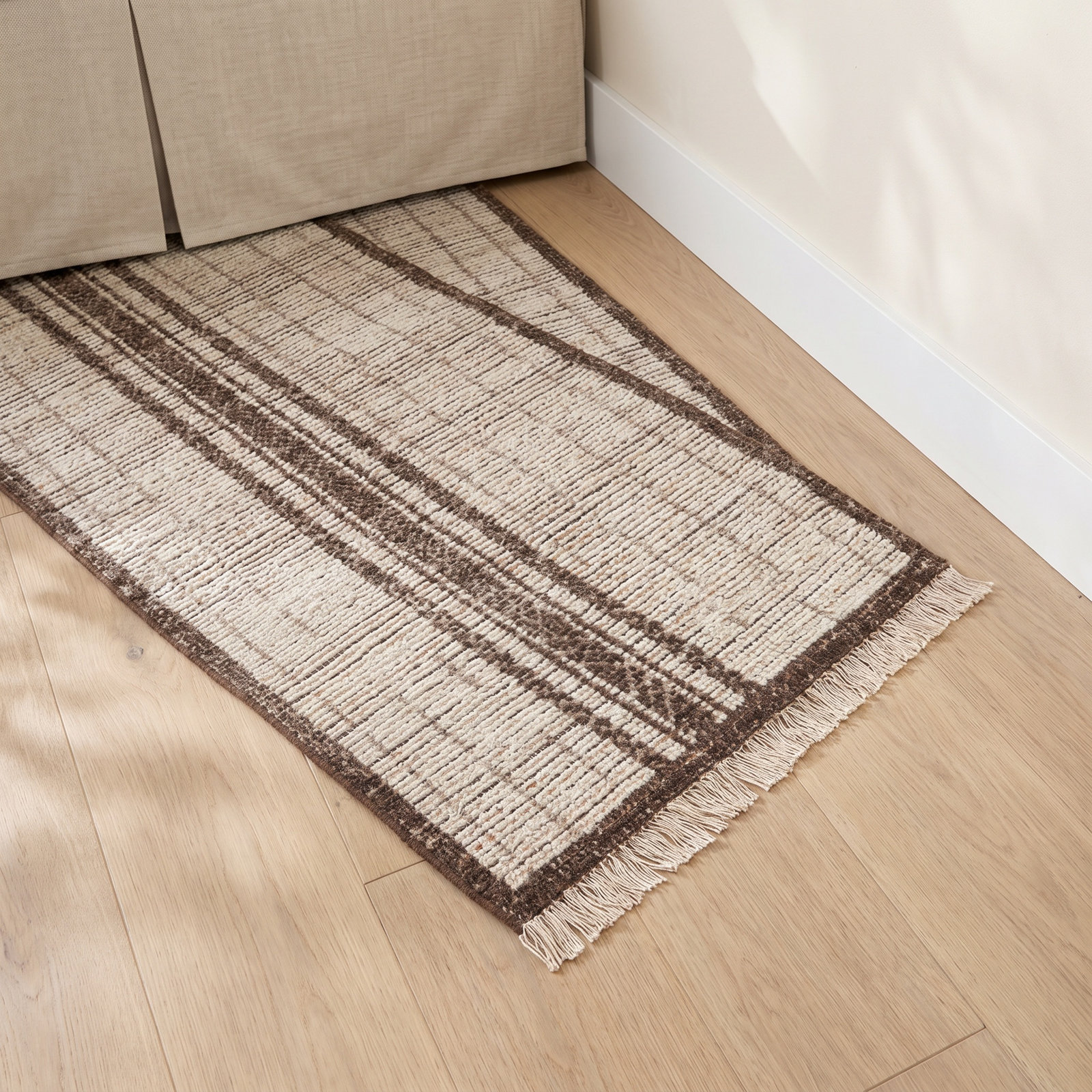 Todd Hand-Knotted Abstract Wool Rug, Runner 2'6" x 8'