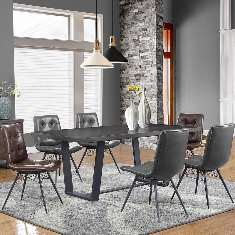 4 chaises de salle à manger à dossier gris anthracite avec finition bronze industriel - élégantes et pratiques pour les pièces