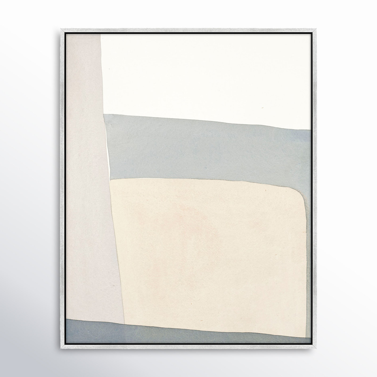 Simple Grey by Julia Balfour, Silver Framed Canvas, 30" H x 24" W x 1.4" D