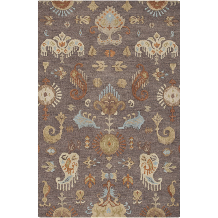 Wamsutter Ikat Hand Hooked Brown/Taupe Area Rug