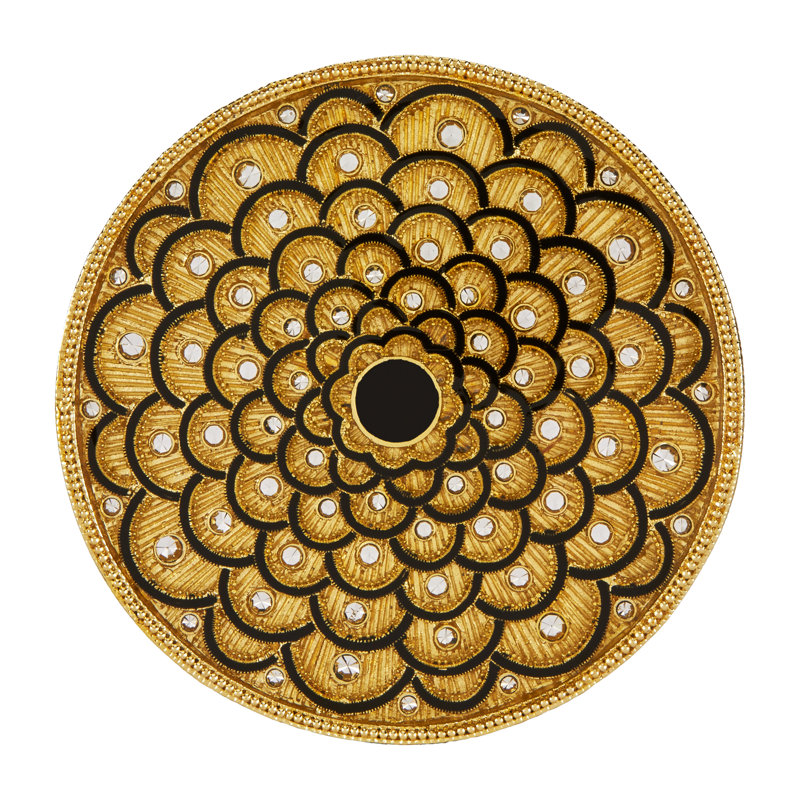 Crystal Round Coaster, Black