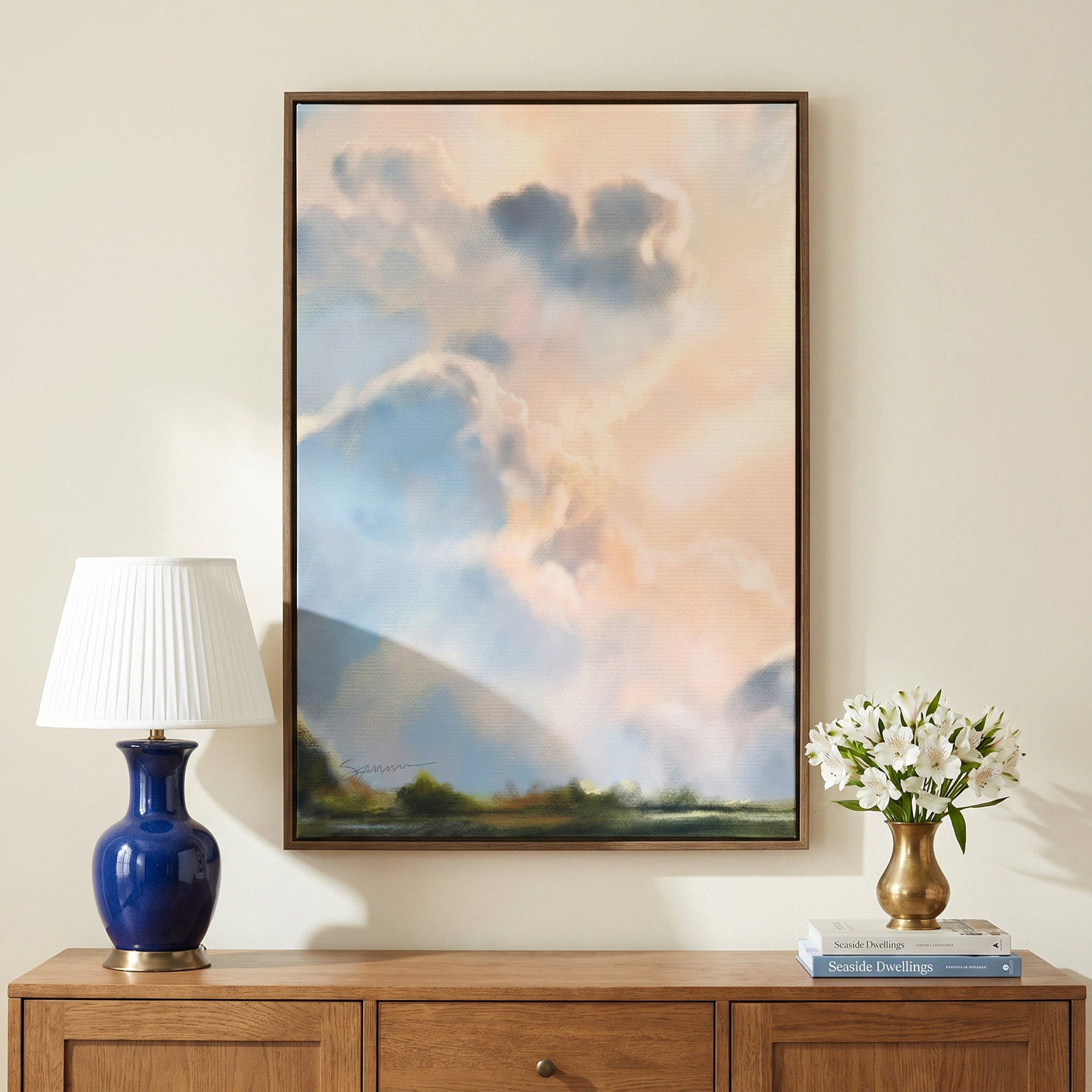 Cloud I by Mary Sparrow, 30" W x 41" H x 2" D, Bronze Framed