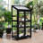 Wood Greenhouse with Adjustable Shelves and Wheels, Portable Cold Frame for Indoor/Outdoor-114011623