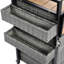 Chariot de gril d'extérieur avec l'extérieur - plateau de table en bois, conception pliable, support à vin, épices, roues verrouillables, l 52,8 po gris, table, bureau, espaces de rangement multiples, accessoires