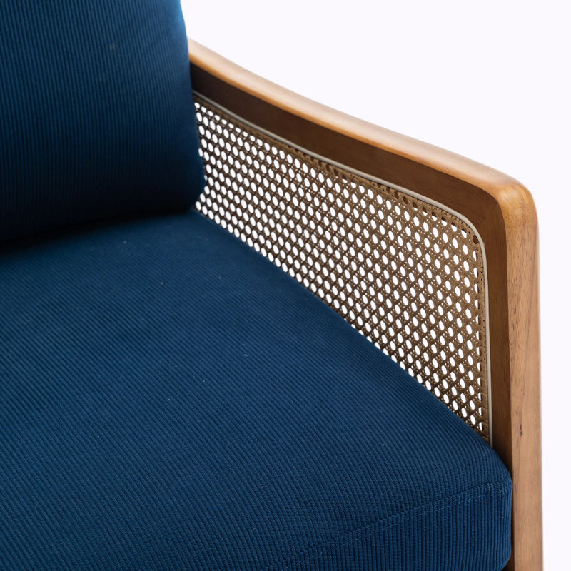Fauteuil Breit, Velours bleu marine