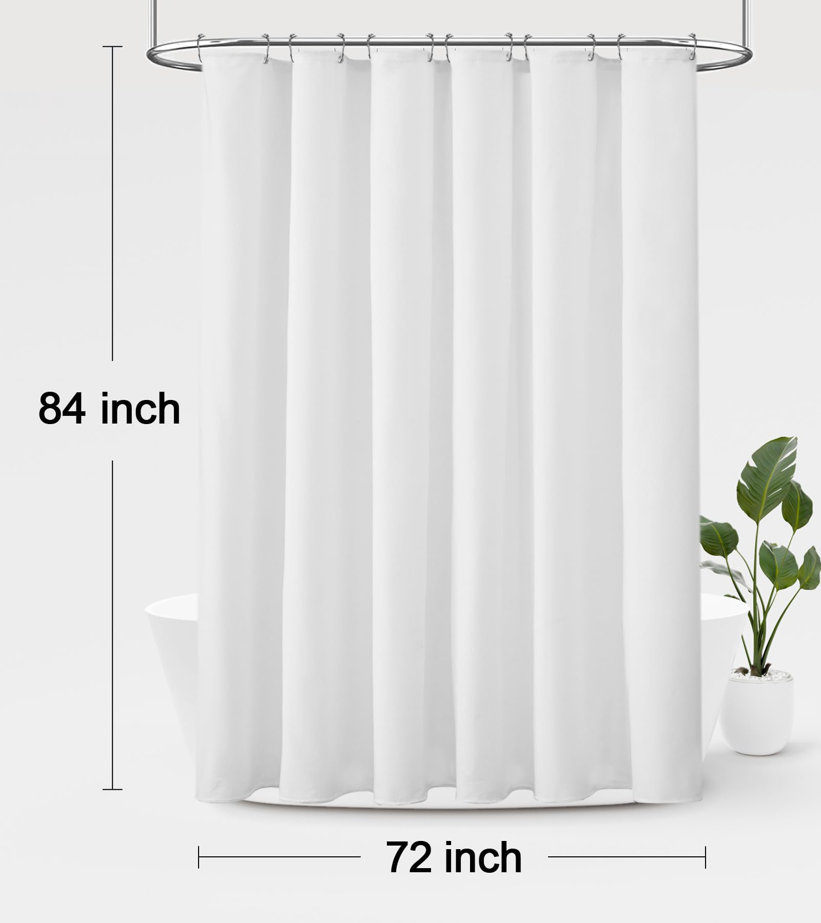 Latitude Run® Extra Long Shower Curtain 84 Inch Length White Shower