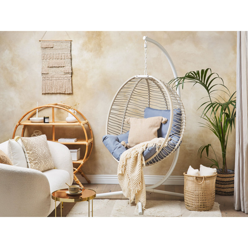 Laytonville Egg Chair with Stand, Grey, White