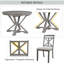 Ensemble de table de salle à manger extensible 5 pièces avec 4 chaises rembourrées de style rétro TREXM (brun et blanc antique)-392313998