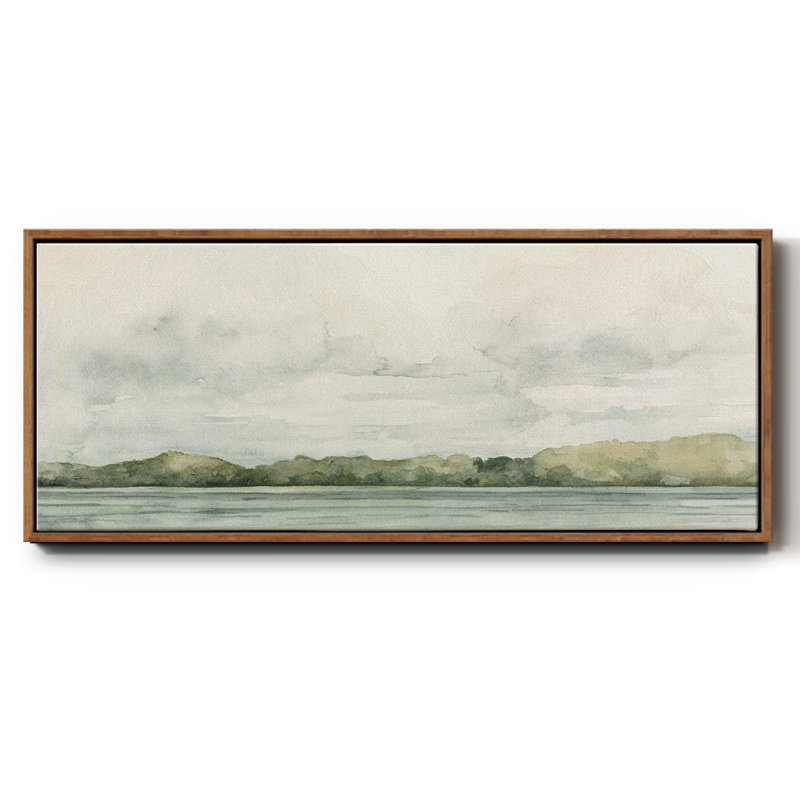Riverside Views I - reproduction sur toile avec cadre flottant, H 24 po x l 60 po x P 1,5 po, Noyer