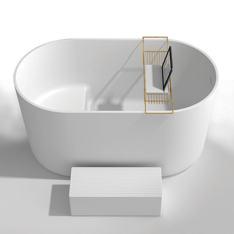 Gemelli 53.25'' L Freestanding Soaking Bathtub, Gloss White