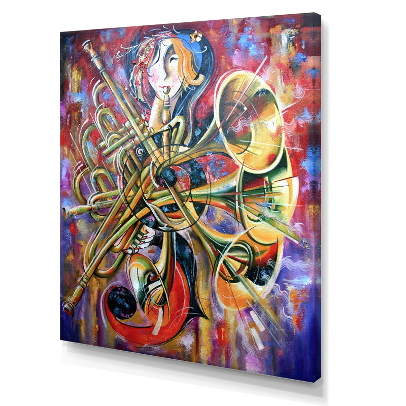 Impression abstraite multicolore sur toile - Bohème et éclectique, impression sur toile, H 40 po x l 30 po, Toile tendue